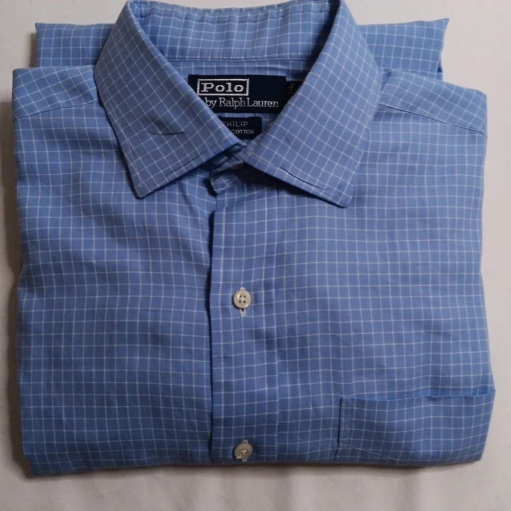 Polo by Ralph Lauren-Phillip- Men's Button Up Long Sleeve Shirt 15 1/2 32-33 ...
